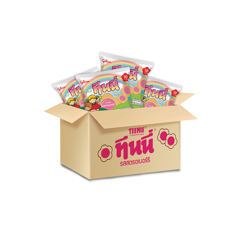 ทีนนี่ ไซส์มินิ รสสตรอเบอร์รี x 120 ชิ้น (ยกลัง) Teenie Mini Strawberry carton